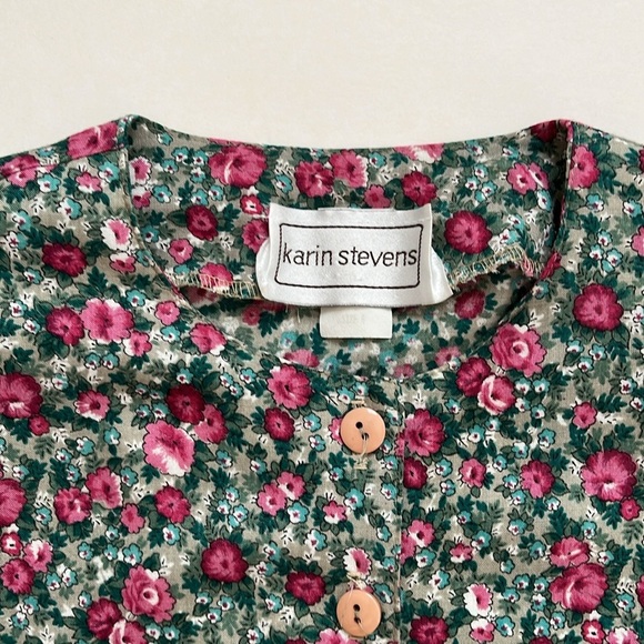 Karin Stevens Vintage 100% Rayon Made in USA Crop Jacket / Cardigan / Button Top - Picture 5 of 13